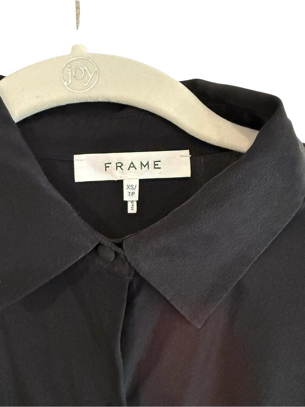 Frame Black Ruffle Sleeve Button-Down Blouse - Picture 2 of 2